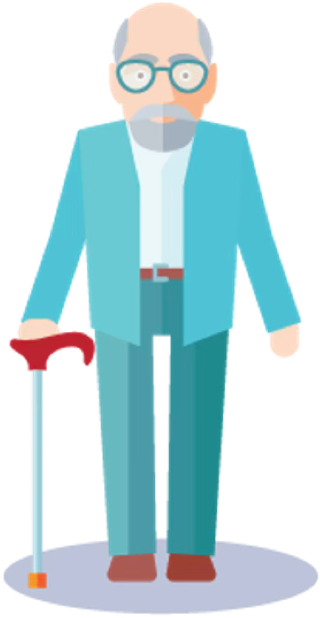 Mr. Ouch illustration — the patient at the center of the naviHealth care journey